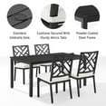 thumbnail image 4 of Crosley Furniture Locke 5-Piece Steel Metal Outdoor Dining Set in Cream/Black, 4 of 14