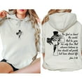 thumbnail image 2 of John 3:16 Christian Hoodie – Double-Sided Jesus on the Cross Graphic Pullover, Bible Verse Faith Hoodie, Spiritual Gift for Believers, 2 of 7