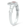 thumbnail image 2 of Sterling Silver Claddagh January Birthstone Garnet CZ Promise Ring 5 Made in Italy + Cleaning Cloth, 2 of 6
