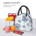 thumbnail image 6 of Ratiio Pale Blue Lotus Flowers Print Insulated Lunch Bag Women Reusable Lunch Box with Pocket for Work Picnic Travel, 6 of 6