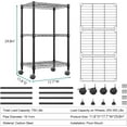 thumbnail image 3 of XPOPR  11.8" D x 17.7" W x 29.8" H Adjustable Heavy Duty Steel Wire Rack, Adjustable Storage Shelving Unit with Wheel for Kitchen, Garage black, 3 of 7