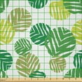 thumbnail image 2 of Ambesonne Leaf Fabric by the Yard Microfiber, Tropical Green Spring Leaves, 1 Yard, Apple Green Khaki, 2 of 4