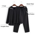 thumbnail image 5 of COOFANDY Men's 2 Pieces Cotton Linen Set Henley Shirt Long Sleeve and Casual Beach Pants Summer Yoga Outfits, 5 of 6