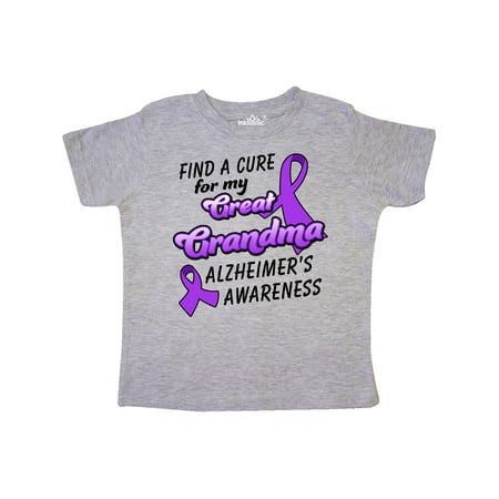 

Inktastic Alzheimer s Awareness Find a Cure for my Great Grandma Gift Toddler Boy or Toddler Girl T-Shirt