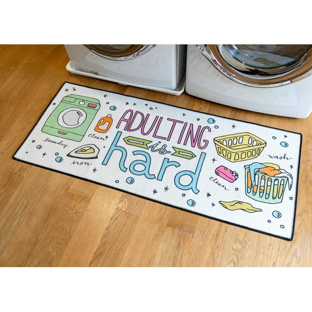 Soft Woven GripBack Woven Printed Rug, Laundry Room Mat Runner