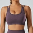 thumbnail image 2 of Timegard Sports Bras for Women High Impact Ribbed Stretch Seamless Breathable Crisscross Workout Gym Bra, 2 of 6