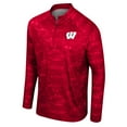 thumbnail image 2 of Men's Colosseum Red Wisconsin Badgers Carson Raglan Quarter-Zip Jacket, 2 of 3