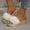 White, variant on Women's Floral Wedge Slide Sandals Peep Toe Thick Platform Heel Casual Summer Beach Flip Flops for Women Comfortable Slip On Shoes