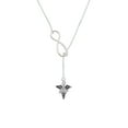 thumbnail image 2 of Delight Jewelry Silvertone Caduceus - RNP Silver tone Elegant Infinity Lariat Necklace, 2 of 4
