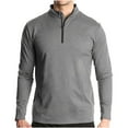 thumbnail image 1 of pstuiky camisas de manga larga para hombre, Camiseta deportiva de manga larga para hombre, transpirable, de secado rápido, con media cremallera y color liso camisetas de hombre l, 1 of 6