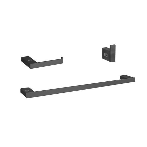 Elegant Kitchen and Bath Sofia 3-Piece Bathroom Hardware Set in Matte Black