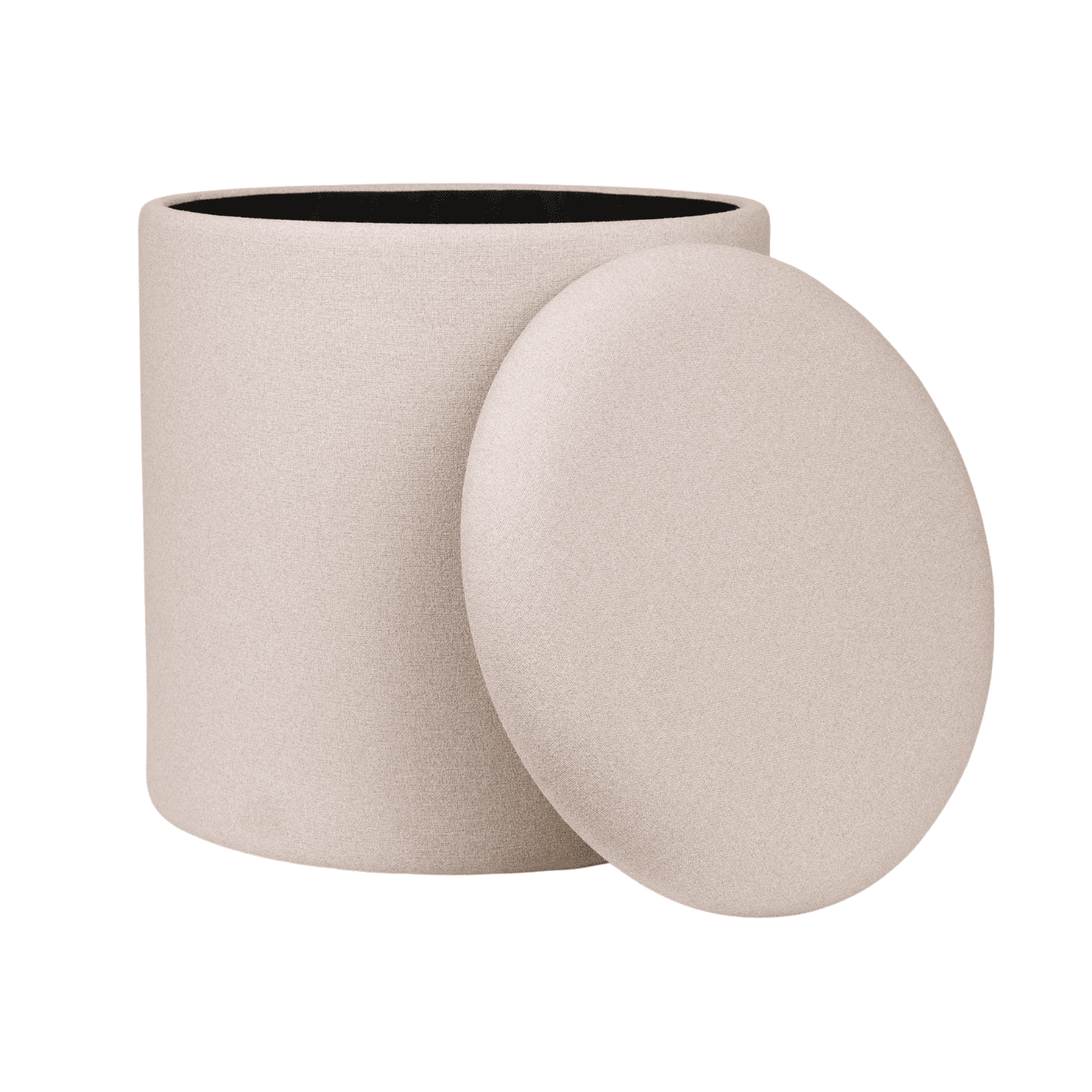 Mainstays Round Storage Ottoman, Cream Linen Fabric