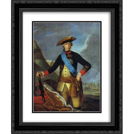 Fyodor Rokotov 2x Matted 20x24 Black Ornate Framed Art Print 'Portrait of Peter III of Russia'