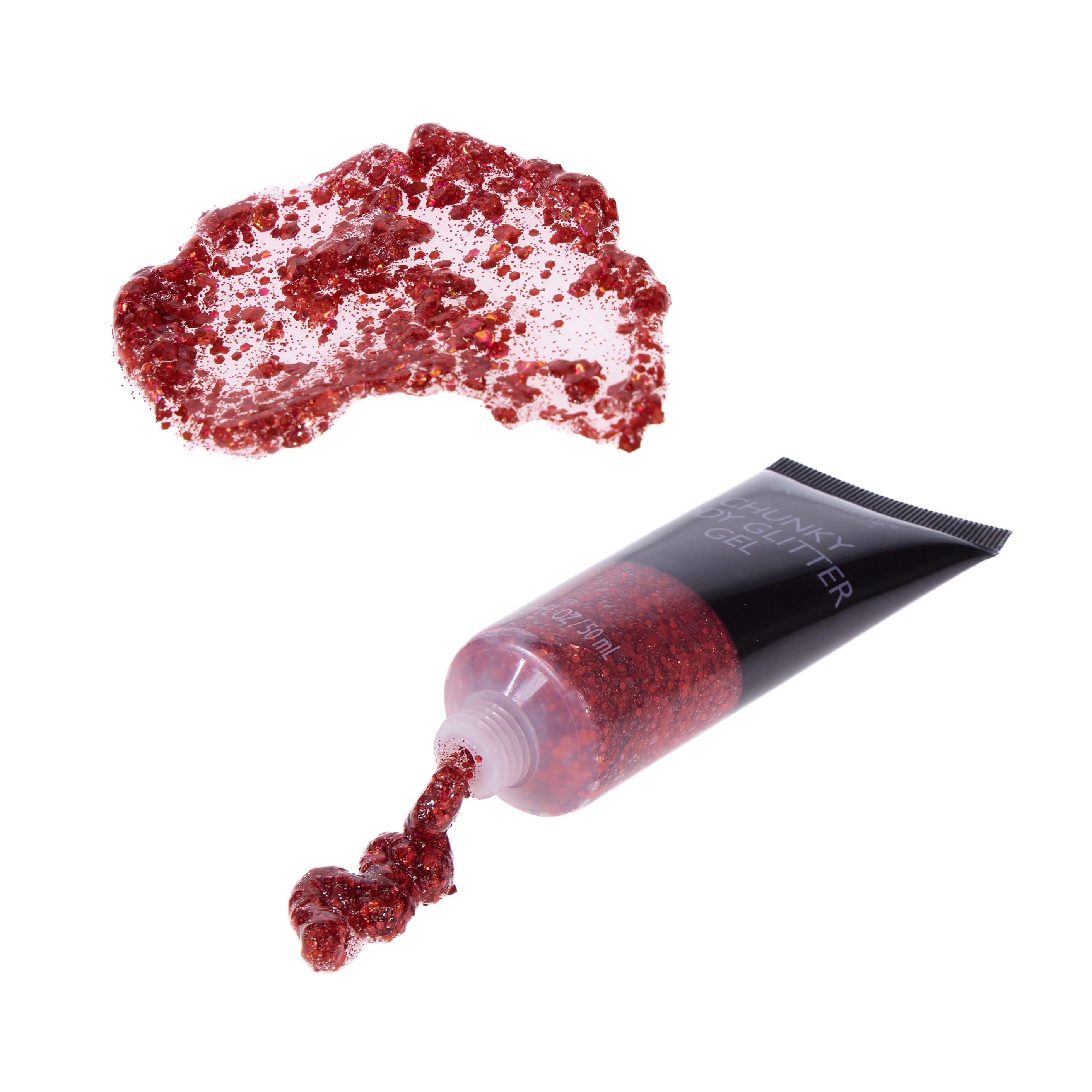 Expressions Chunky Body Glitter Gel Spout Pouch for Face & Hair - Red