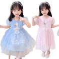 thumbnail image 2 of Frozen Short Sleeve Aisha Princess Girls Mesh Dress--Youyou, 2 of 4