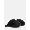 thumbnail image 2 of Joyspun Women’s Faux Fur Puff Scuff Slippers, 2 of 6