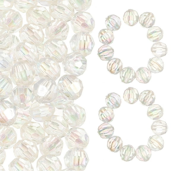 Tineasur 100 Pieces Clear Transparent Beads for Crafts, Multifunctional Small Spacer Beads for DIY Jewelry Making