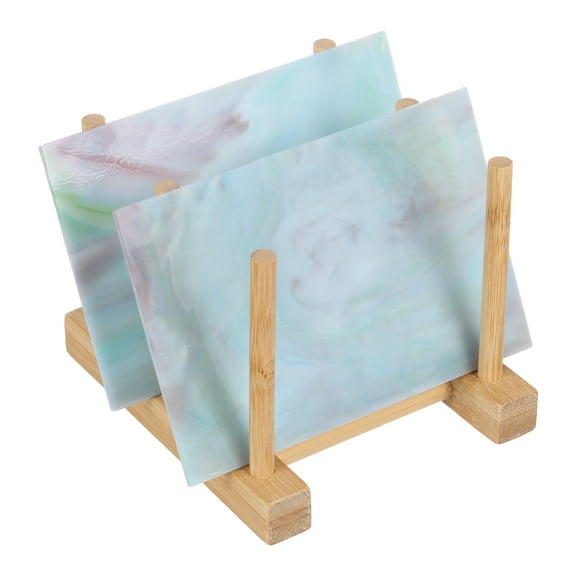 Uxcell 4 x 6" Stained Glass Sheets 2 Sheets Transparent Art Glass Light Green
