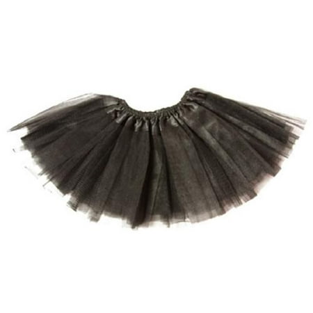 Baby Girls Black Satin Elastic Waist Ballet Tutu Skirt 0-12M