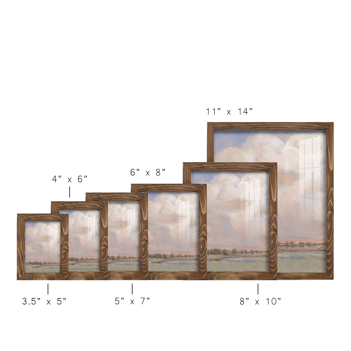 Billowing Clouds II - Framed Print w/glass - Walnut