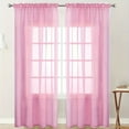 thumbnail image 3 of Semi Sheer Window Curtains for Living Room Bedroom - Soft Voile Drapes with Rod Pocket Design - Elegant Solid Color, 3 of 8