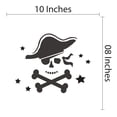 thumbnail image 4 of Cartoon Wall Decals for Boy's Bedroom - Crossed Bones around Pirate's Skull Wall Sticker Decal With Easy Installation Instructions Kid's Bedroom Decal Wall Sticker - Size: 10 In x 8 In, 4 of 5