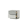 thumbnail image 3 of Mist modern style  Nightstand made with Wood Lacquer & Marble Detailing in White, 3 of 5