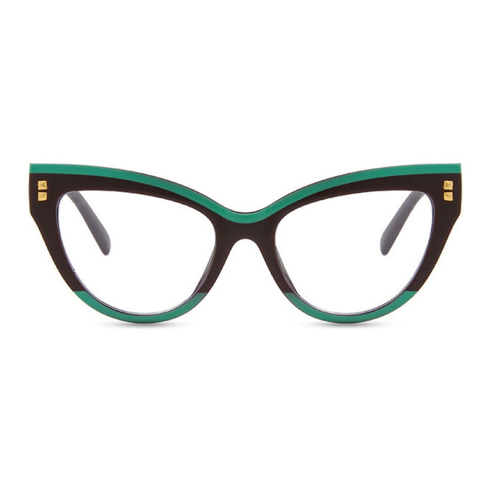 Women Cat Eye Anti-blue Light Reading Glasses 1.00 Classic Two-tone Trendy Readers +1.00