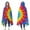 Colorful Rainbow Tie-1, variant on Wearable Blanket,Blue White Tie Dye Mandala Pattern Hooded Wearable Flannel Blanket for Adults & Teens,Winter Poncho Shawl Wrap Cape Cozy Anti-Pill,50"x60"