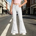 thumbnail image 2 of HAJWOH Girls Flare Pants High Waist Slim Fit School Uniform Y2K Bell Bottoms | Back to School Trousers with Pockets, 2 of 7