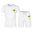 thumbnail image 1 of Men's Suits Summer Coconut Tree Print Short Sleeve Shorts Sportswear set for Men Lightweight Daily Wear Breathable Modern Design, 1 of 4