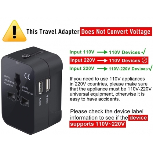 USB 2-Port International Charger for Galaxy Tab S7 (2020)/A7 10.4 (2020) Tablets - Travel Adapter Plug Converter AC Power World Adaptor for Samsung Galaxy Tab S7 (2020)/A7 10.4 (2020) - image 5 of 6