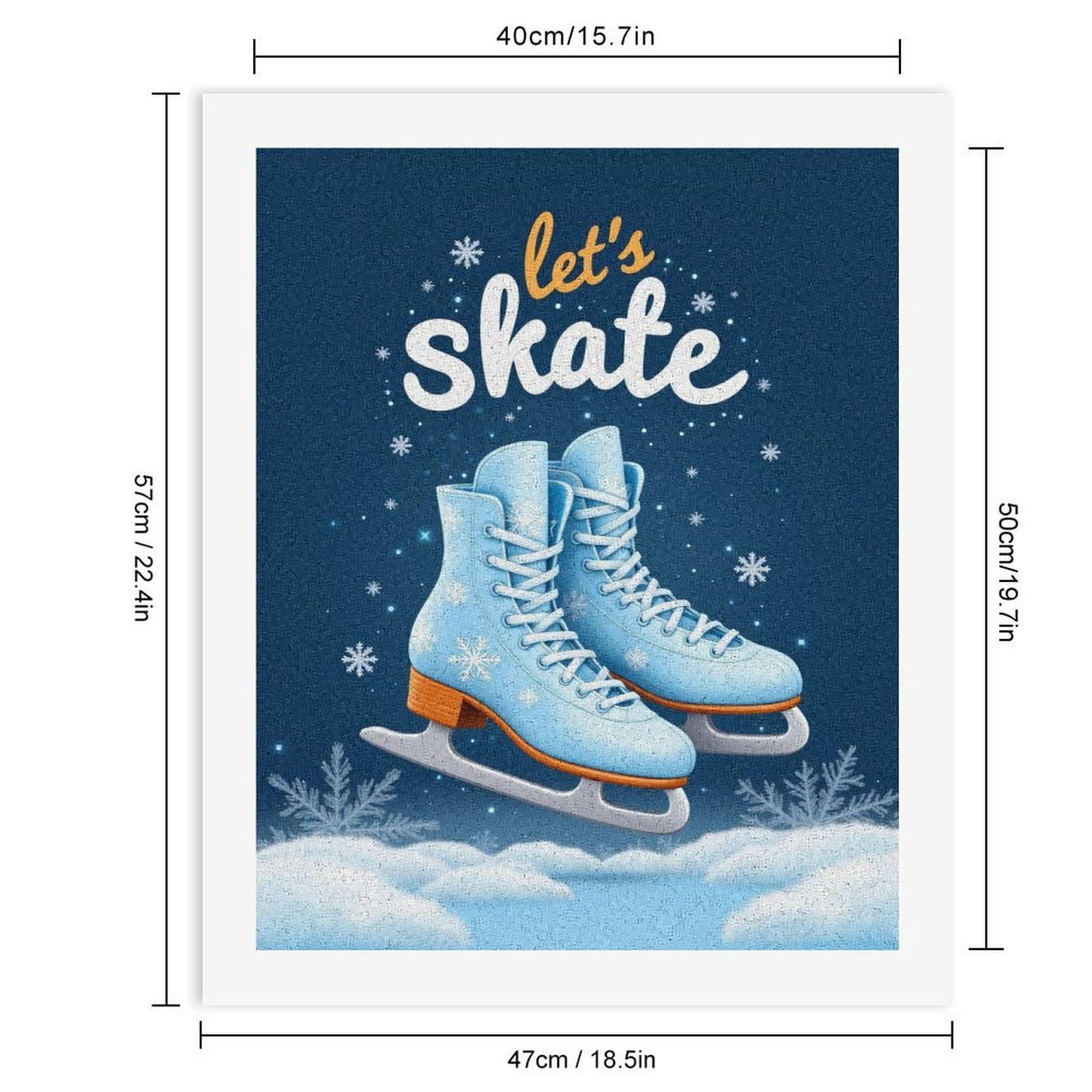 Paint by Numbers Kit for Adults, Ice Skating Winter Fun Paint by Numbers, Easy Paint by Numbers Kit for Adults Beginner, DIY Adult Paint by Number Kits on Canvas, 12x16in Home Decor