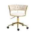 thumbnail image 2 of Home Office Desk Chair，Modern Adjustable Computer Executive Chair，Rotating makeup chair，suitable for office, home, bedroom use,ivory color, 2 of 9