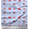 thumbnail image 1 of Soimoi Blue Rayon Fabric Triangle & Arrow Heart Printed Fabric 1 Yard 56 Inch Wide, 1 of 3