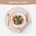 thumbnail image 3 of LOKHOM 13" Round Placemats Set of 6, Faux Leather Waterproof Heat Resistant Placemats, Reversible Solid Table Mats for Kitchen Dining Room, Beige, 3 of 7