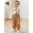 thumbnail image 4 of BemeyourBBs Baby Boy Thanksgiving Outfit Turkey Bowtie Romper Suspender Pants Hat, 4 of 9