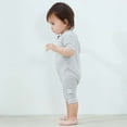 thumbnail image 5 of Einccm Unisex Baby Short Sleeve Bamboo Romper - Soft Breathable Zipper Front Bodysuit Jumpsuit for Infants and Toddlers 0-24 Months, 5 of 8