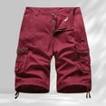 thumbnail image 2 of MIXUE Mens Shorts Summer Solid Color Cargo Zipper Pockets Loose Fit Casual Outdoor Streetwear,Red,34, 2 of 3