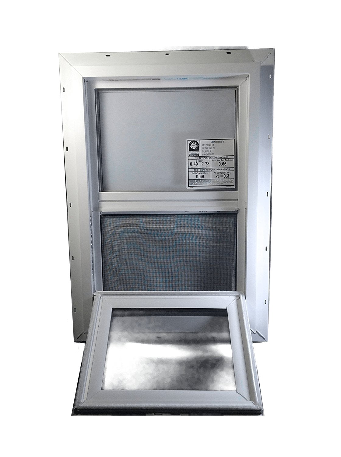 Mobile Home Insulated Vinyl Thermopane Lower Tilt Sash Screen Window, 14" x 21"