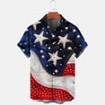 thumbnail image 4 of LEBONYARD Independence Day Tee Shirt Mens,white blouse clearance,Men's Independence Day Print Shirt Printed Lapel Collar Short Sleeved T-shirt Tops Short Sleeved Lapel Tops/shirt Navy L, 4 of 5