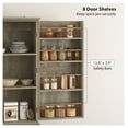 thumbnail image 5 of Farmhouse Kitchen Pantry Cabinet, 72” Tall with Barn Doors, 4 Adjustable Shelves, 8 Door Racks, Gray Wash - Kitchen Storage Organizer, 5 of 9