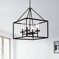 thumbnail image 3 of Warehouse of Tiffany Anson Clear Pillar Glass Antique Bronze 4-light Square Chandelier, 3 of 3