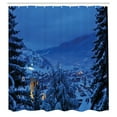 thumbnail image 3 of Ambesonne Scenery Shower Curtain, Winter Forest Trees, 69"Wx84"L, Blue, 3 of 5