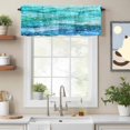 thumbnail image 2 of Rod Pocket Window Valances Abstract Marble Ombre Blue Ocean Wave Short Kitchen Curtains Nautical Coastal Sea Window Treatment Drapes for Bedroom Bathroom Living Room 42x18In,1 Panel, 2 of 9