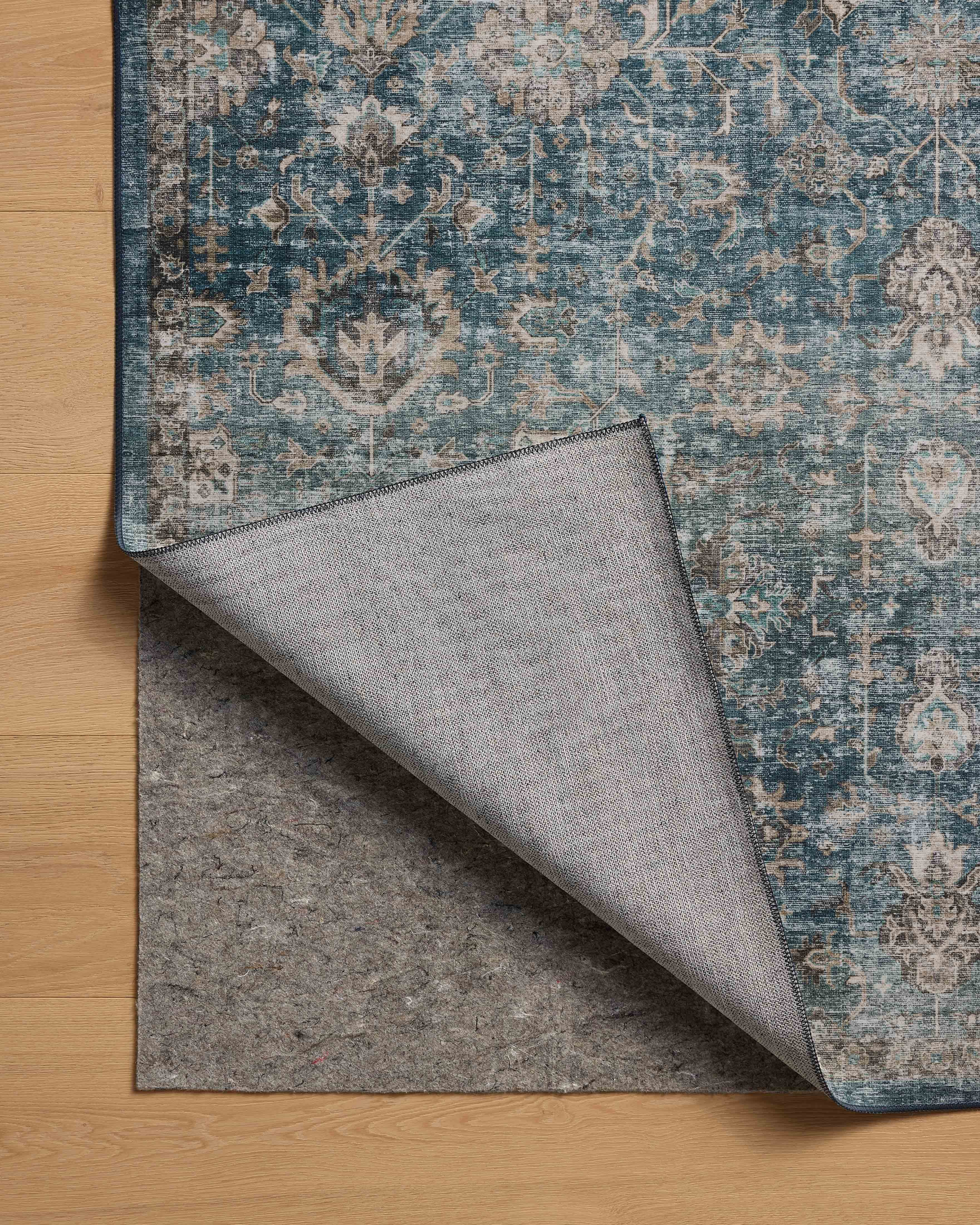Machine Washable Area Rug 2x10 , Loloi Anniston Lagoon / Natural (2'6" x 10')