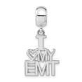 thumbnail image 3 of Sterling Silver Polished I Heart My EMT Dangle Bead, 3 of 4