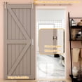thumbnail image 3 of CCJH 10ft Stainless Sliding Barn Door Hardware Kit for 60" Single Door Round Head Sliver, 3 of 8