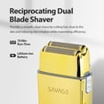 thumbnail image 4 of Savage Foil Shaver for Men, Professional Reciprocating Dual Blade Double Gold Foil Shaver, Hypoallergenic, Rechargeable 90 Minute Runtime, Plug and Play, Gold Metal Body, Kyoto Design, Rotary Motor, 4 of 8