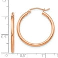 thumbnail image 3 of 14K Rose Gold 2mm Polished Hoop Earrings, 3 of 6